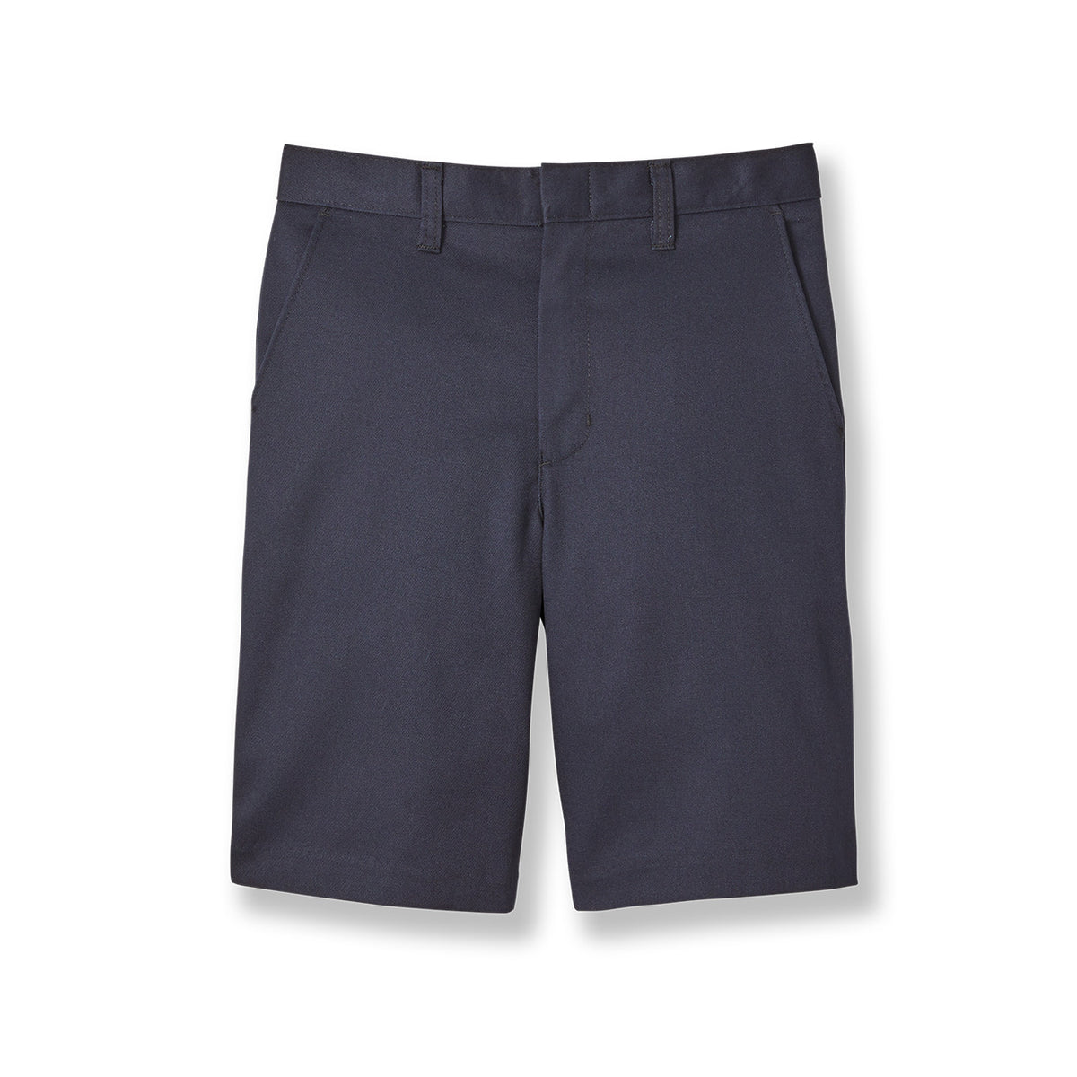 Navy Twill Flat Front Shorts
