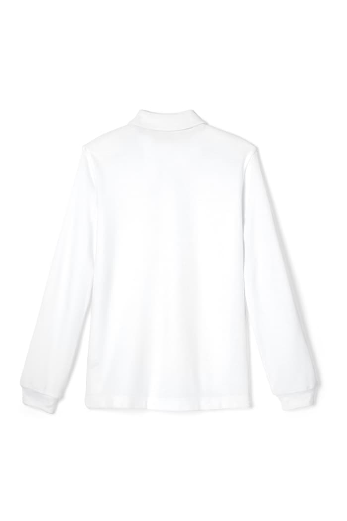 White Long Sleeve Polo with Logo