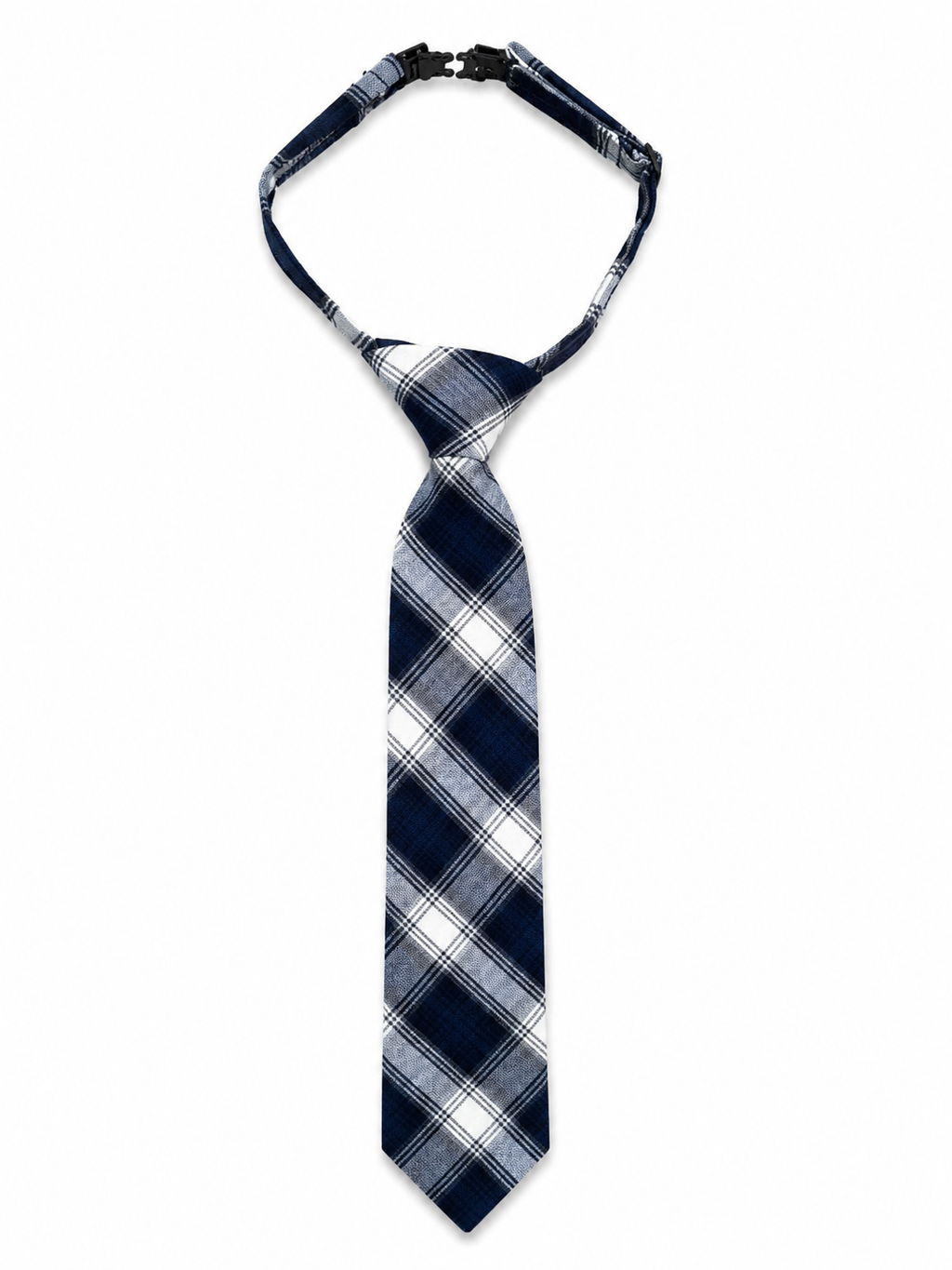 Navy/White Plaid Neck Tie
