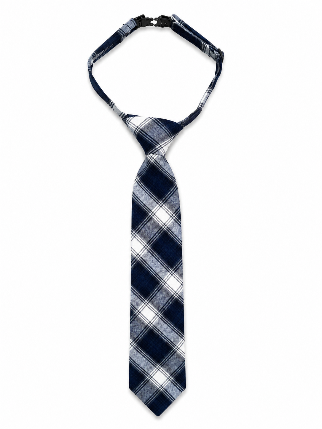 Navy/White Plaid Neck Tie