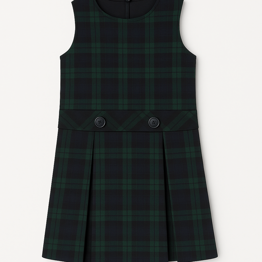 Drop‑Waist Plaid Jumper