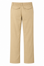 Khaki Pull-On Straight Fit Stretch Twill Pant