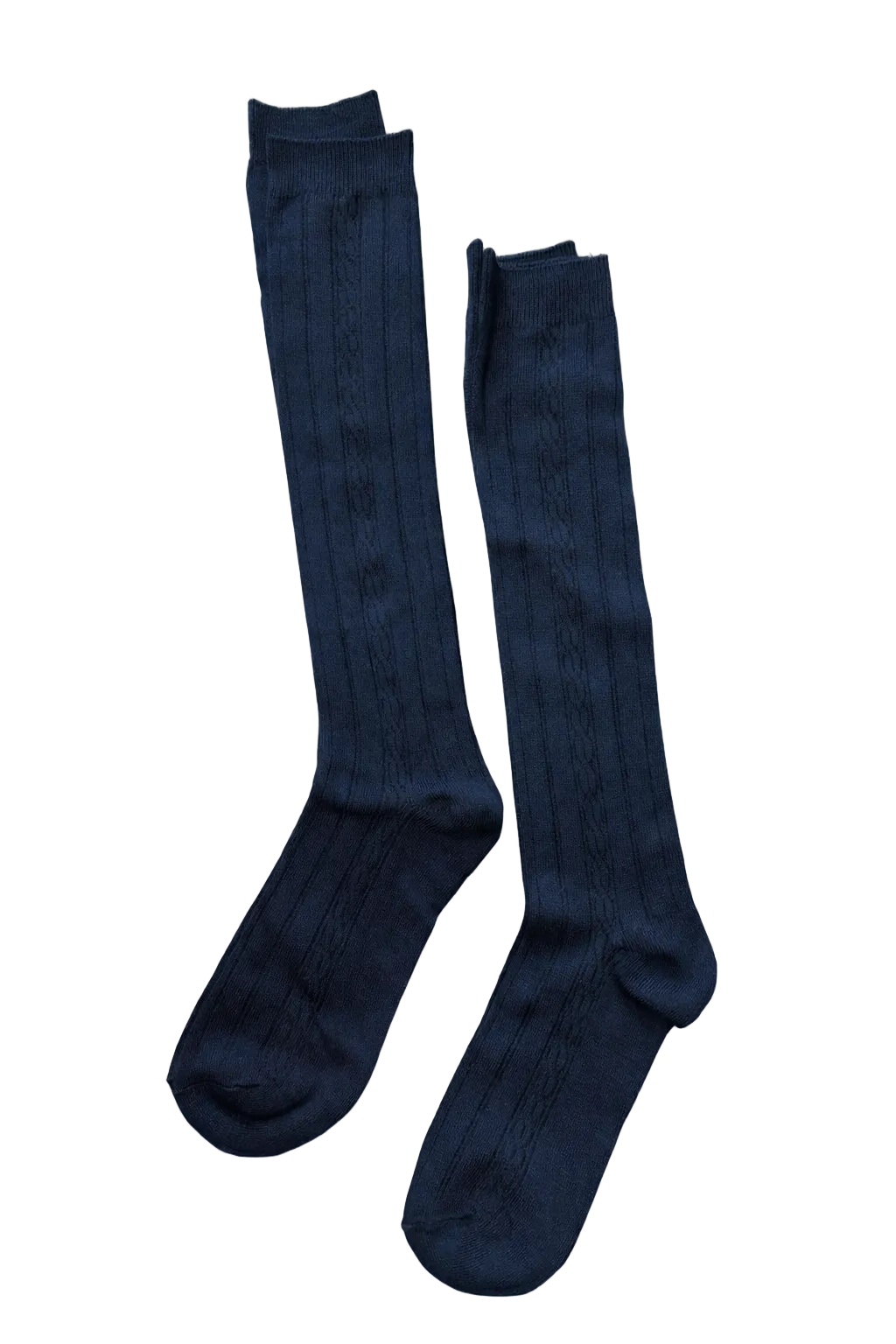 Girls Knee High Cable Knit Socks, 2-Pack