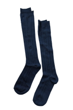 Navy Cable Knee-Hi Socks, 2-Pack