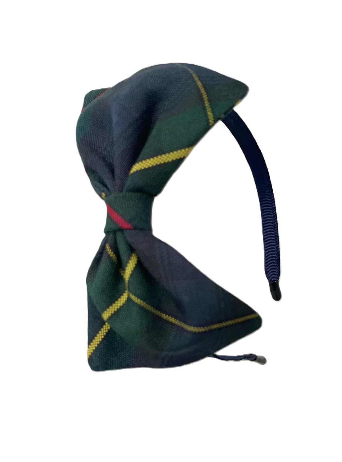 Green Plaid Bow Headband