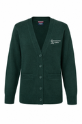 Green V-Neck Sweater with Logo