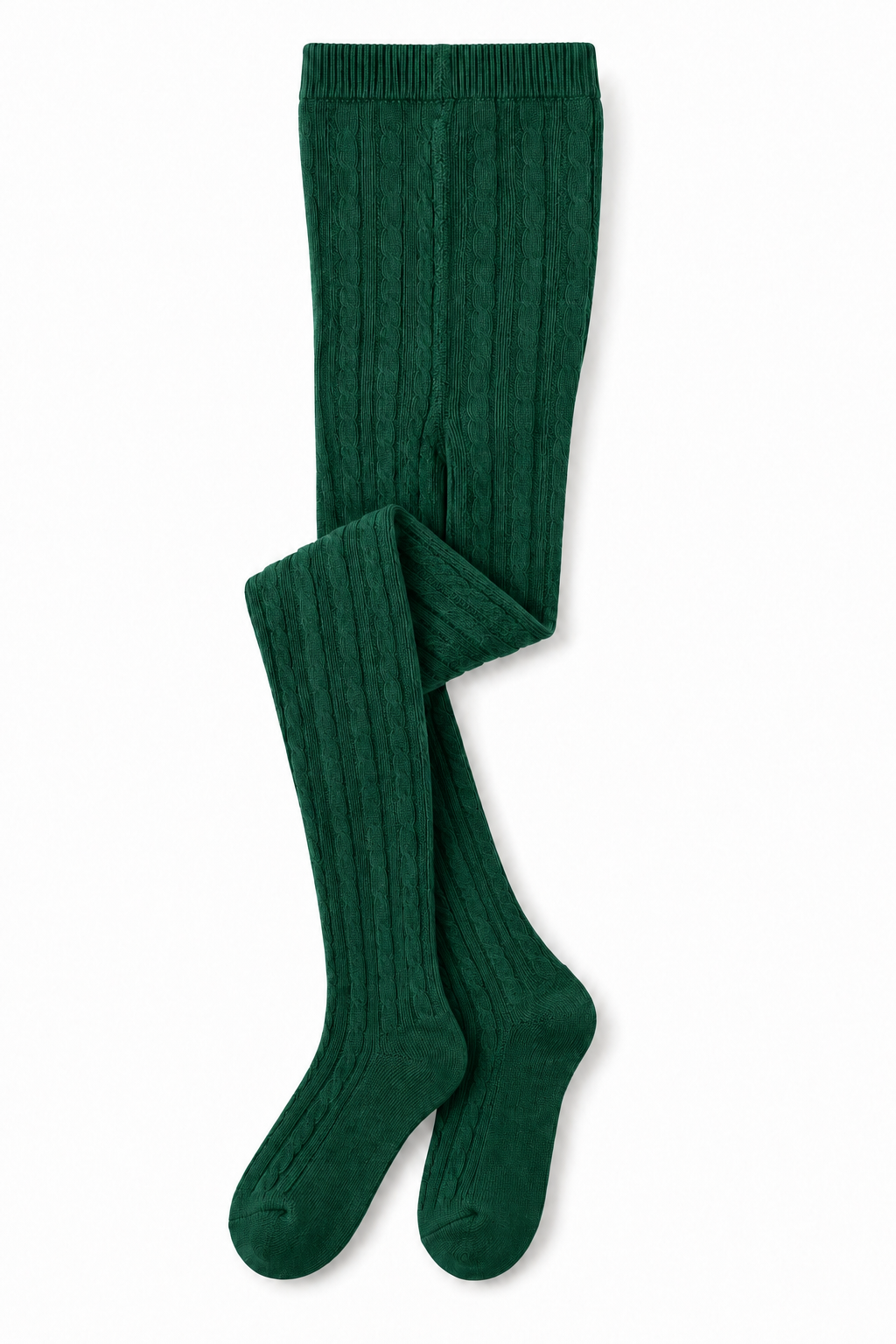 Green Cable Knit Tights