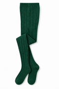 Green Cable Knit Tights