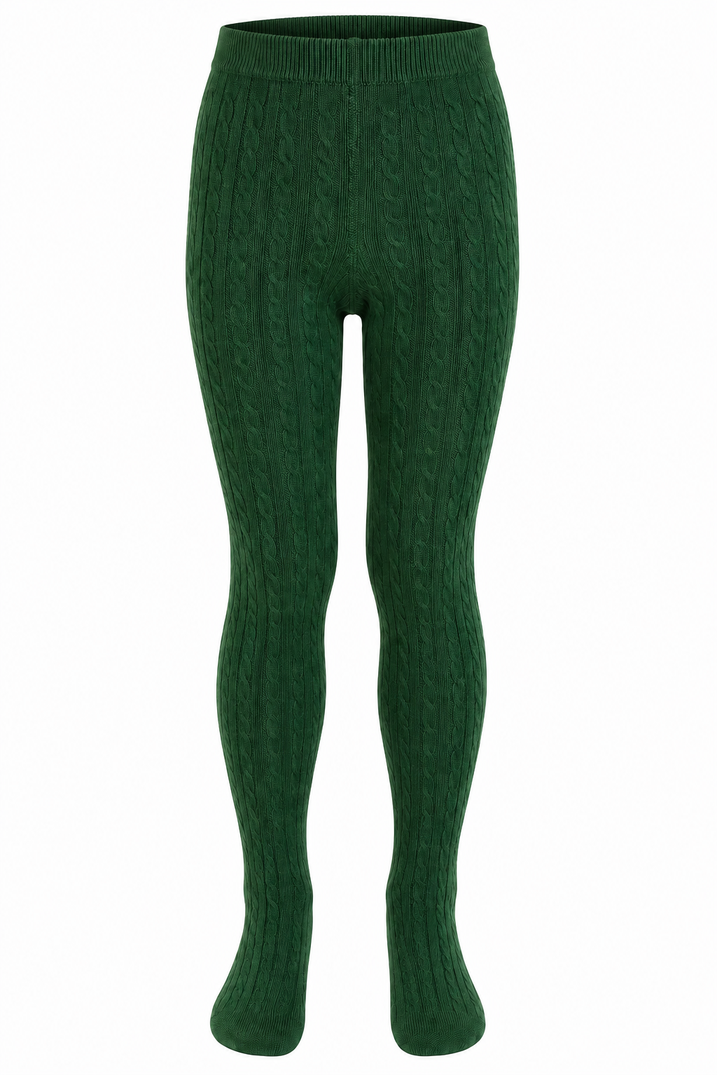 Green Cable Knit Tights