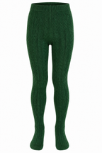 Green Cable Knit Tights