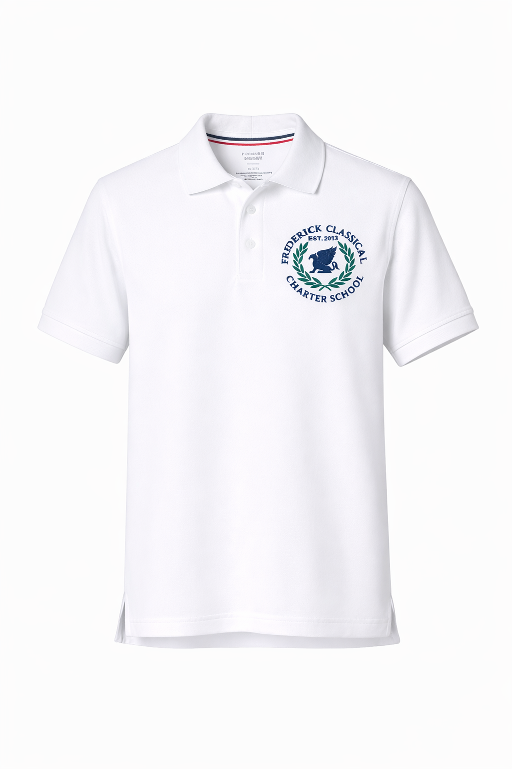 Short Sleeve White Polo Shirt with Embroidered Logo