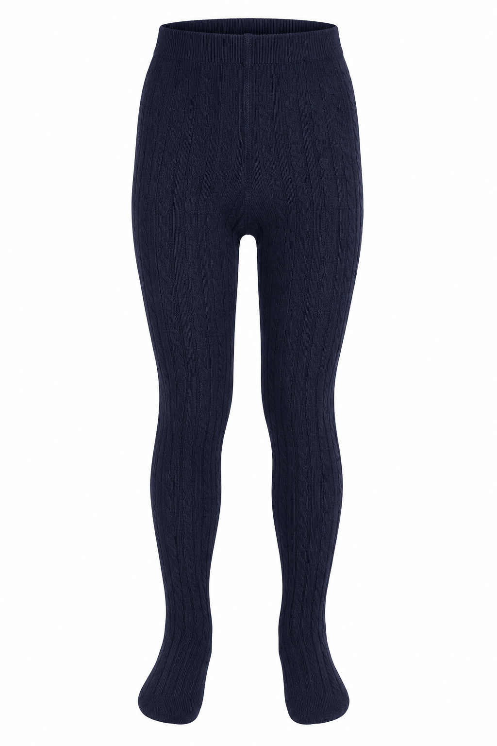 Navy Cable Knit Tights