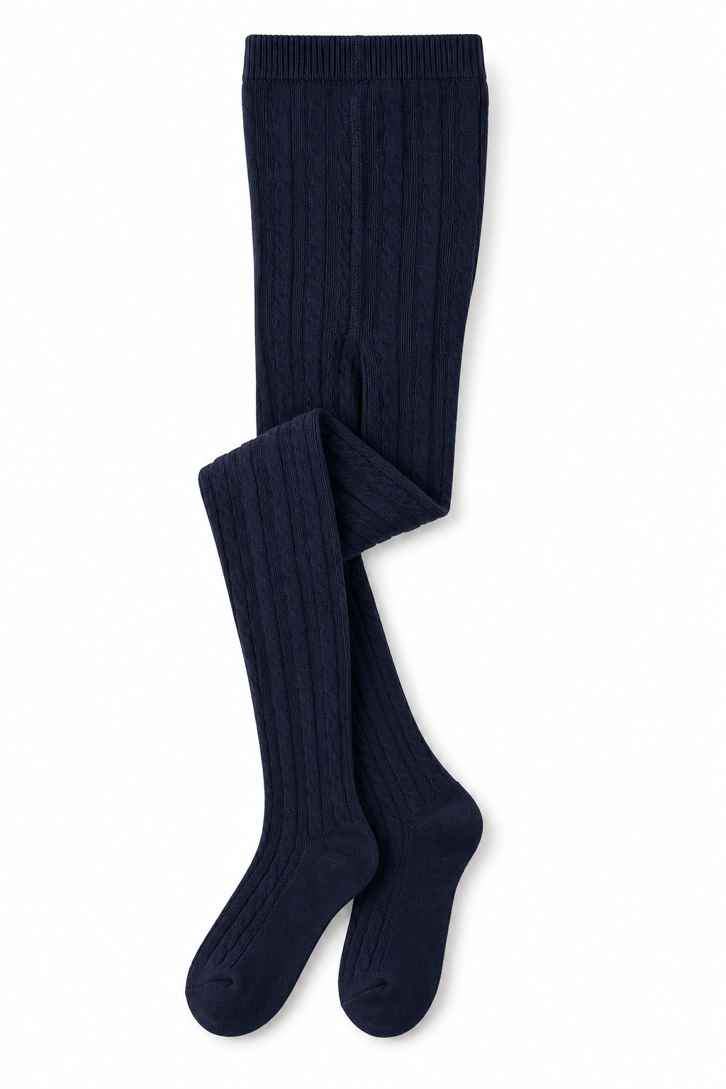 Navy Cable Knit Tights