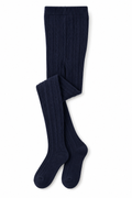 Navy Cable Knit Tights