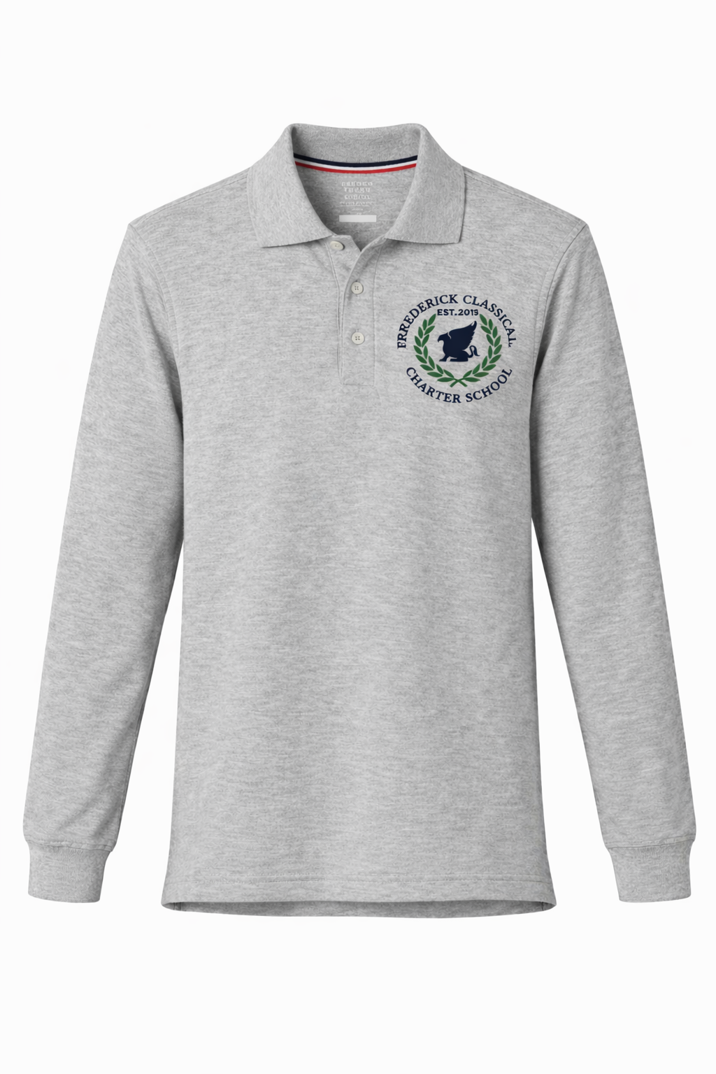 Long Sleeve Polo Shirt with Embroidered Logo