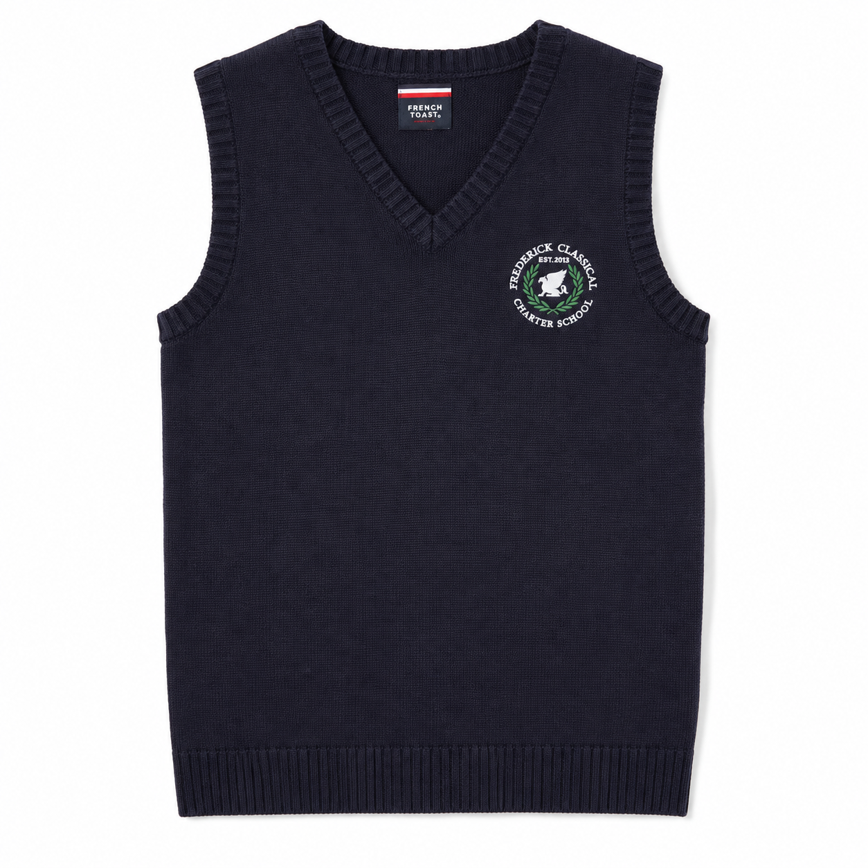 Navy V-Neck Vest with Logo
