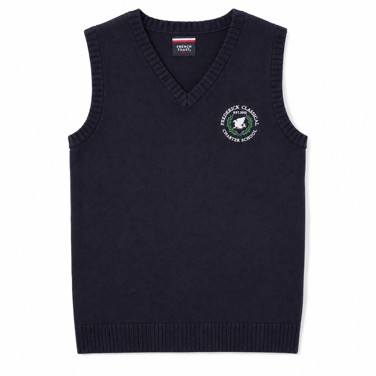 Navy V-Neck Vest with Logo