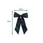 Green Plaid Hair Bow - 2PK