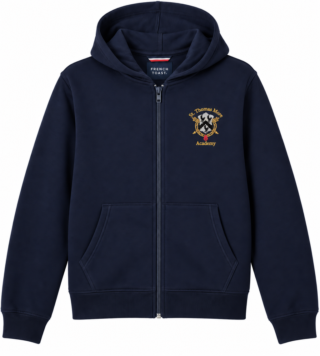 Navy Full Zip Fleece Hoodie