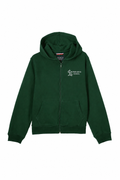Green Zip Fleece Hoodie with Logo