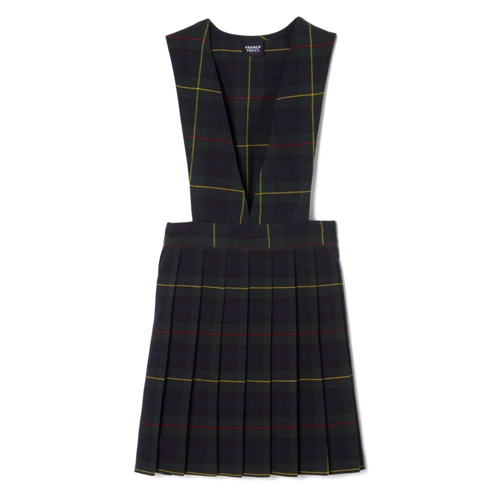 Plaid V-Neck Pleated Jumper