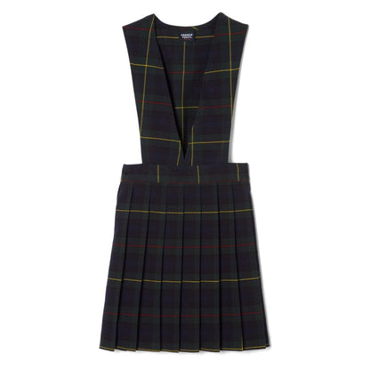 Plaid V-Neck Pleated Jumper