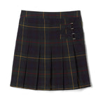 Girls Plaid Adjustable Waist Pleated-Front Two-tab Scooter