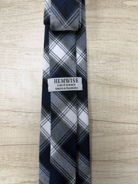 Navy/White Plaid Neck Tie