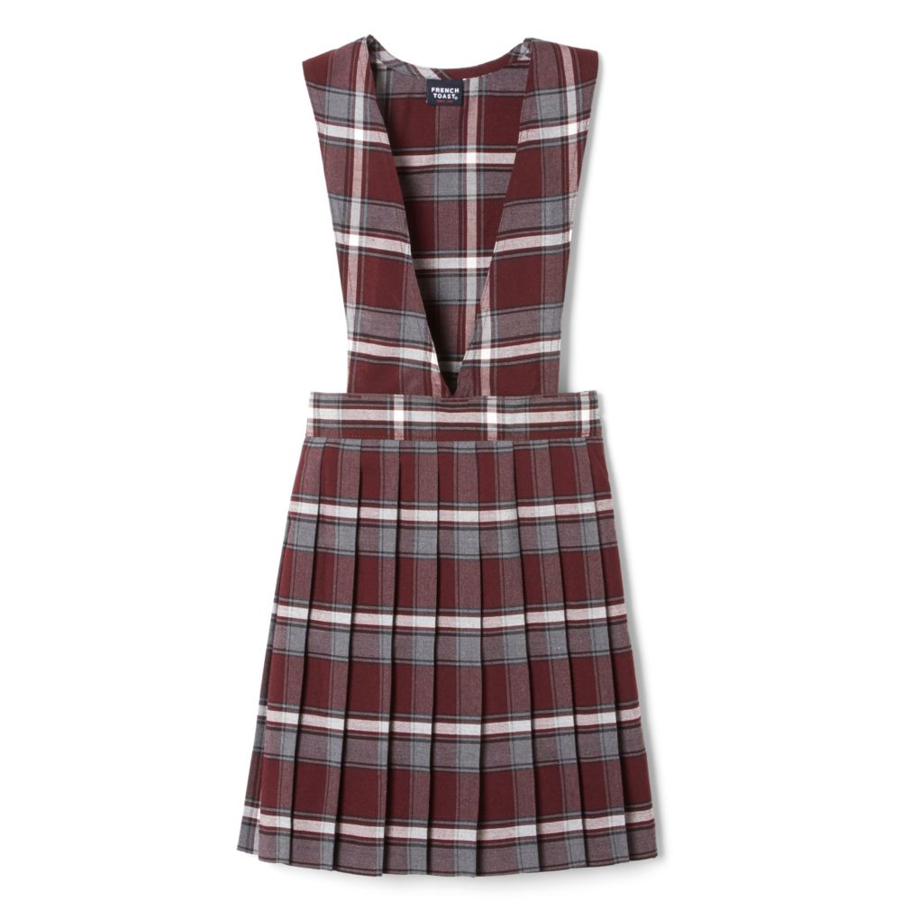 Plaid V-Neck Pleated Jumper