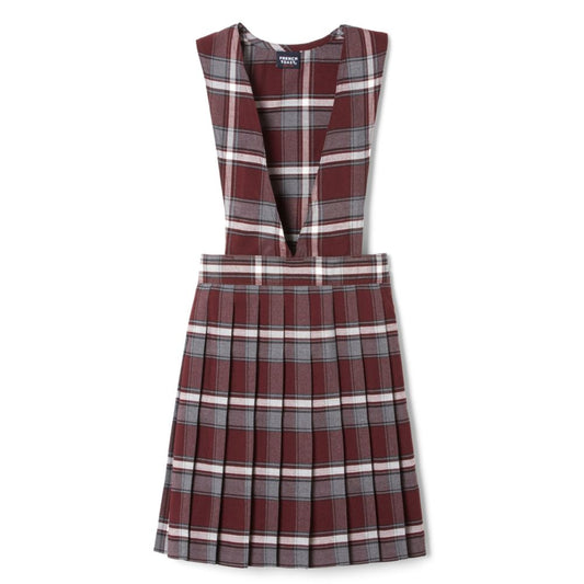 Plaid V-Neck Pleated Jumper