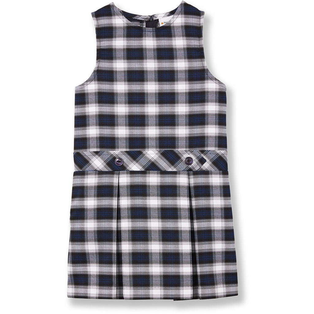 Navy/White Plaid Drop Waist Jumper