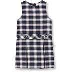 Navy/White Plaid Drop Waist Jumper