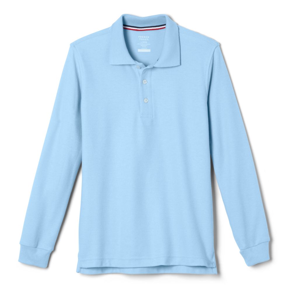 Blue Long Sleeve Polo Shirt with Logo