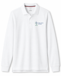 White Long Sleeve Polo with Logo