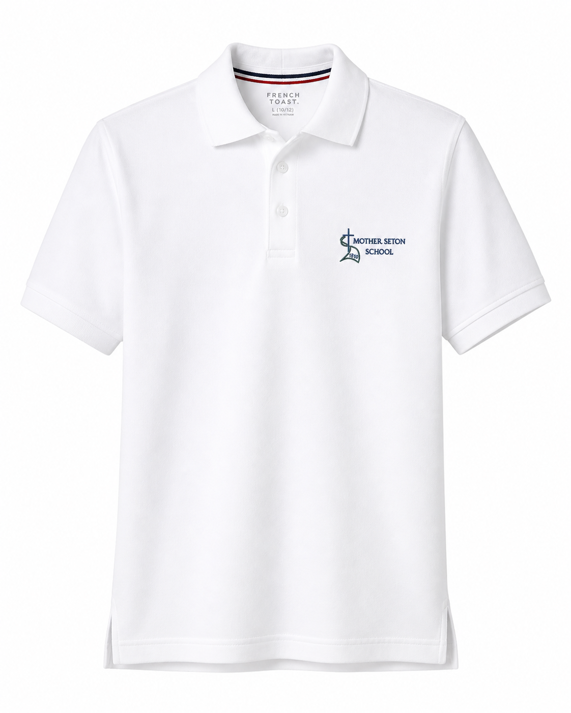 White Short Sleeve Polo with Logo
