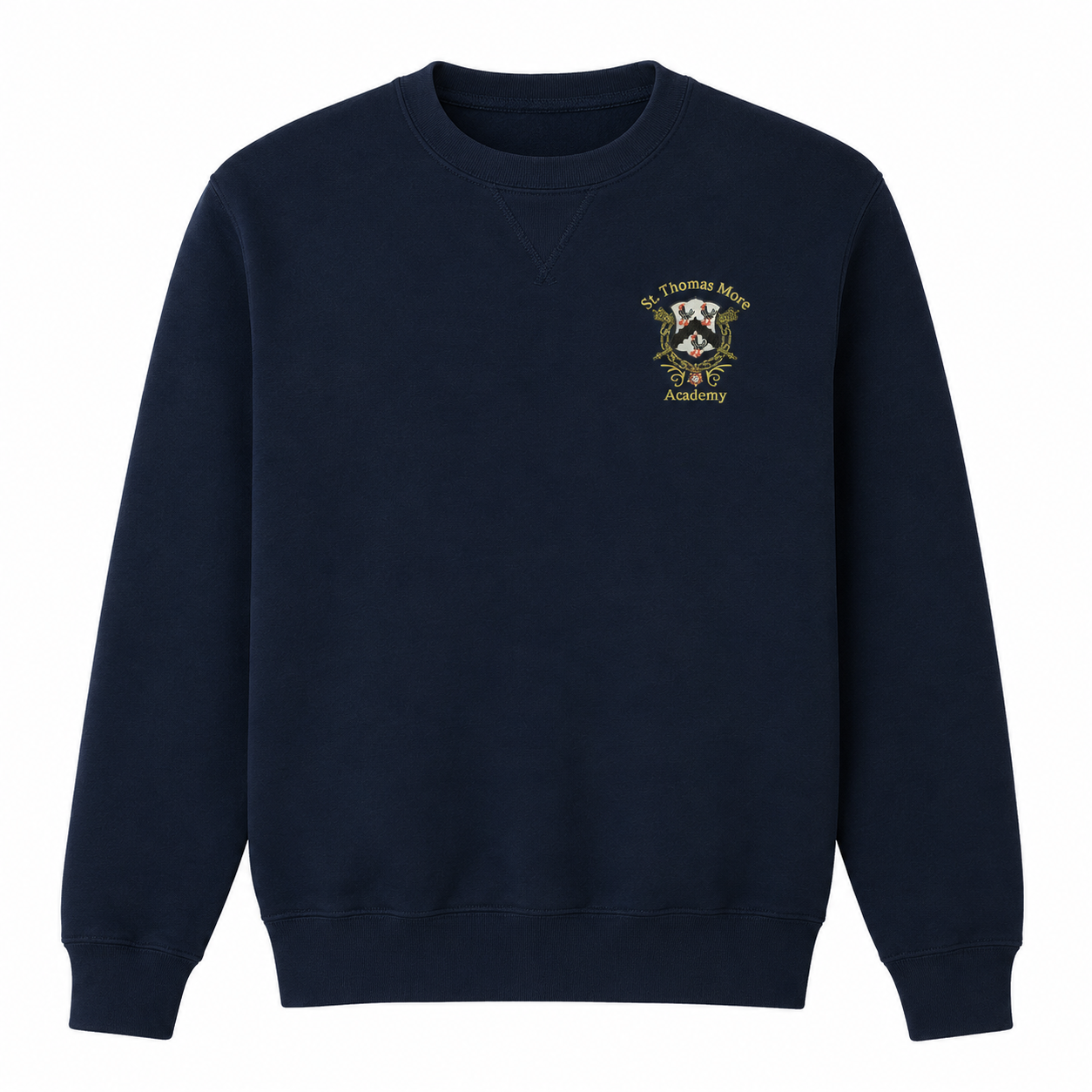 Navy Crewneck Sweatshirt with Logo