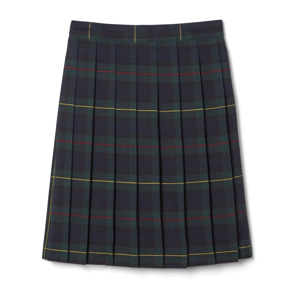 Green Plaid Pleated Skirt