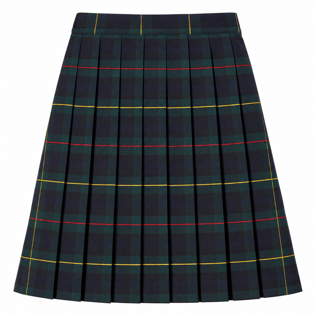 Green Plaid Pleated Skirt