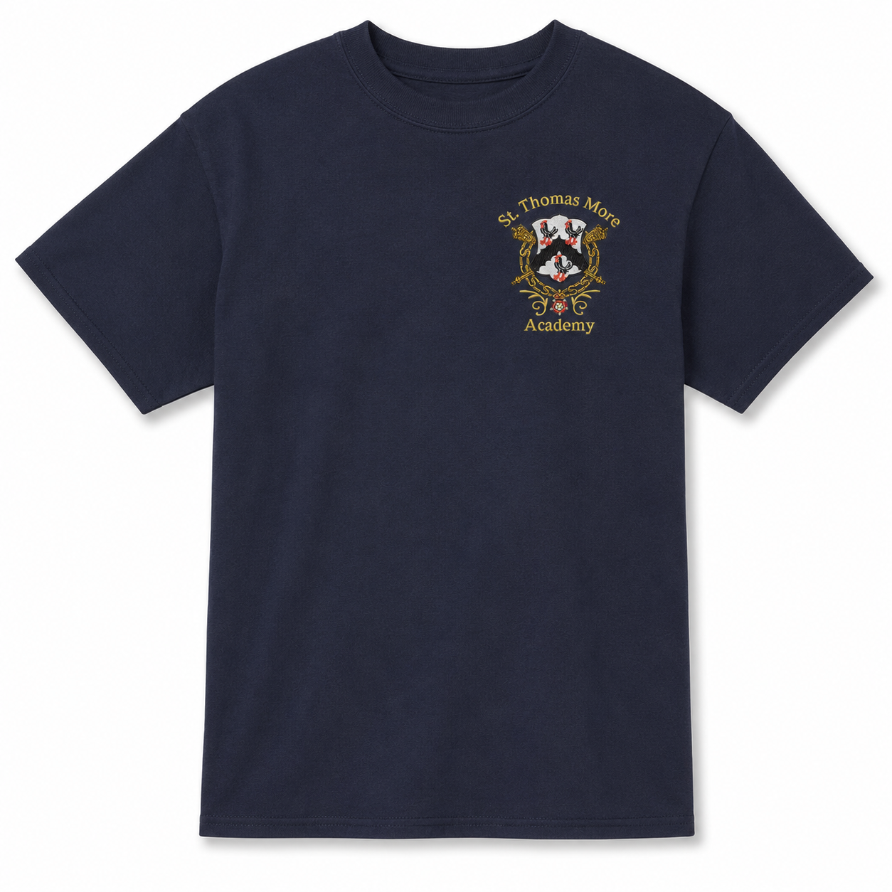 Navy Short Sleeve P.E. Tee with Logo