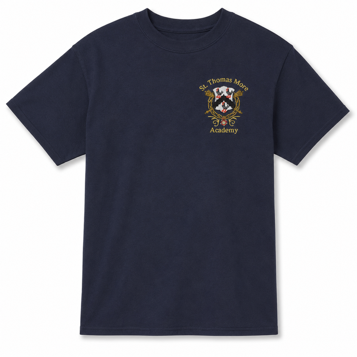 Navy Short Sleeve P.E. Tee with Logo