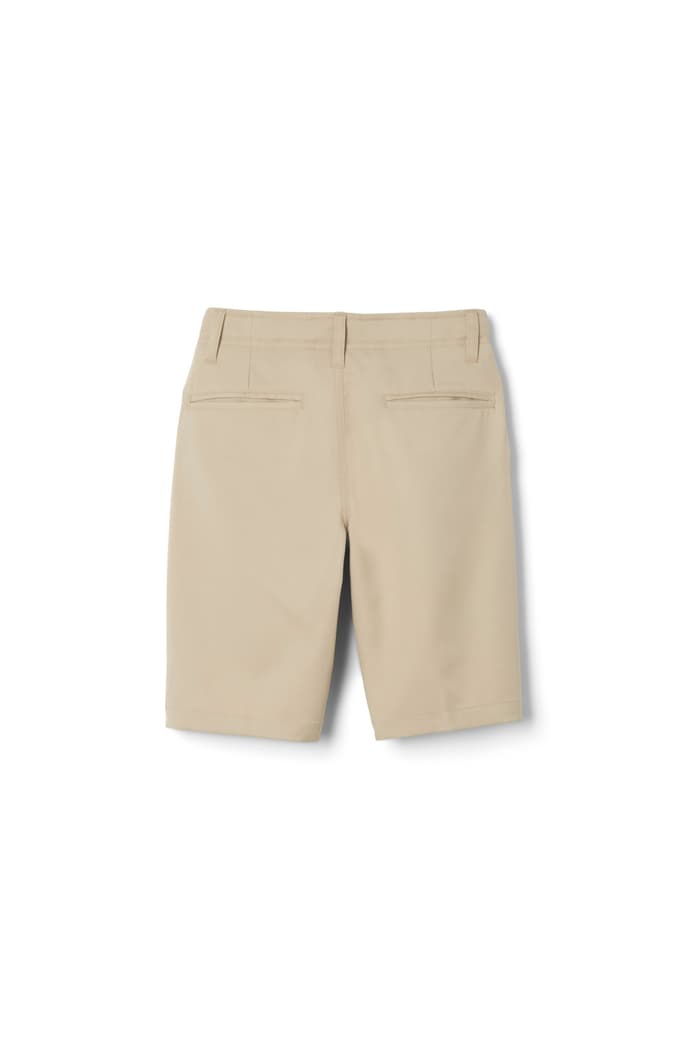 Khaki Flat Front Twill Short