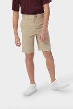 Khaki Flat Front Twill Short