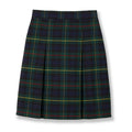 Green Plaid Kick Pleat Skirt