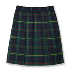 Green Plaid Kick Pleat Skirt