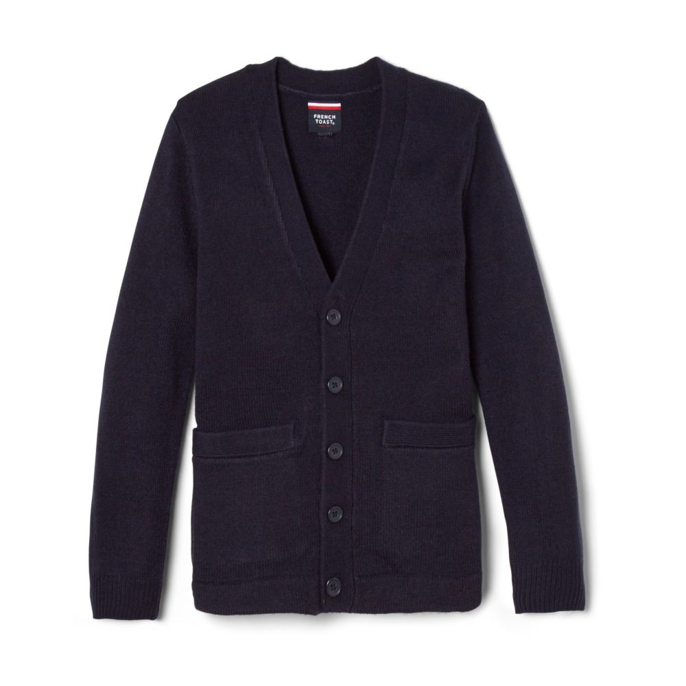 Navy V-Neck Sweater Cardigan