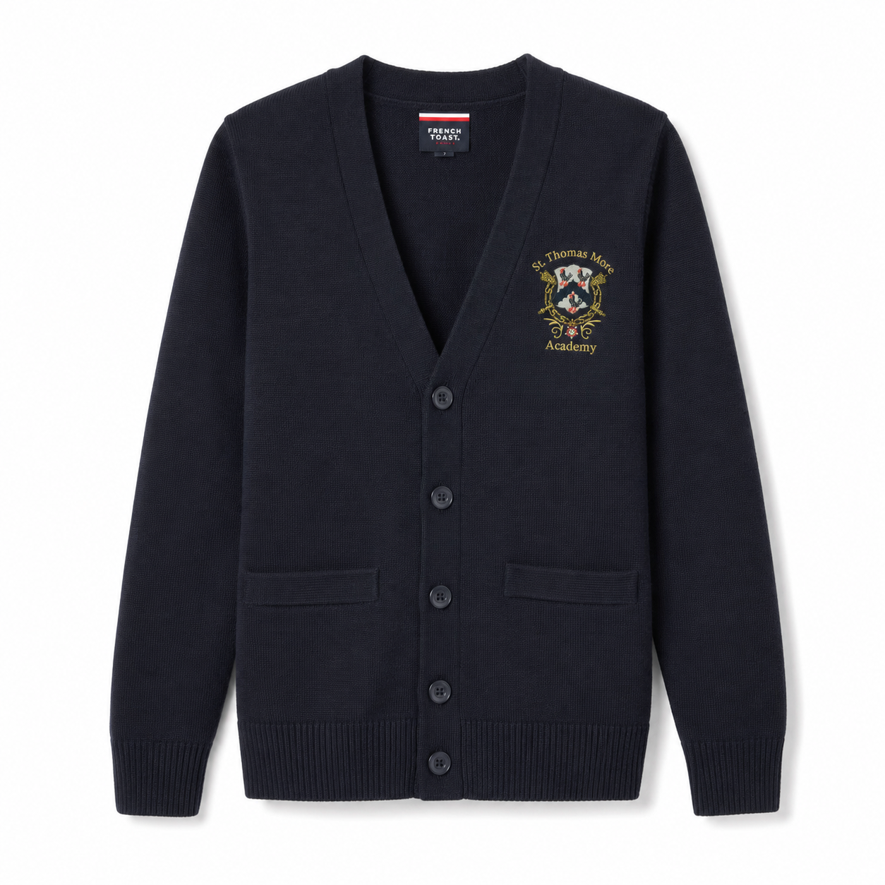 V-Neck Cardigan Sweater with Logo