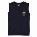 Navy V-Neck Sweater Vest with Logo