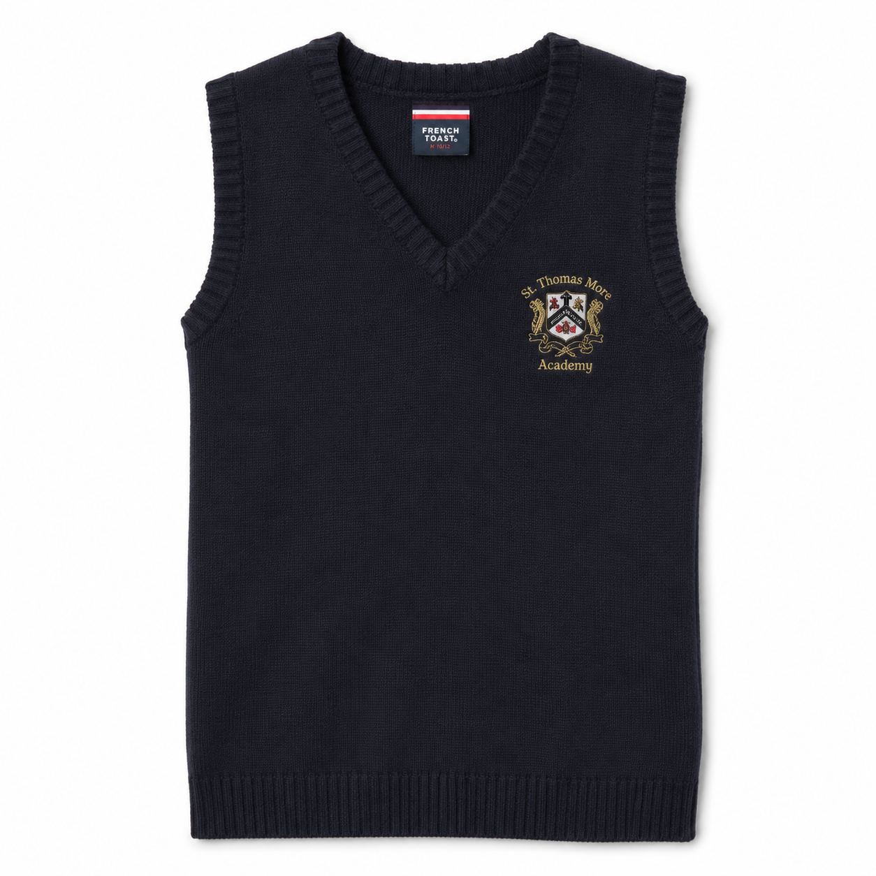 Navy V-Neck Sweater Vest with Logo