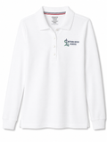 White Long Sleeve Interlock Polo