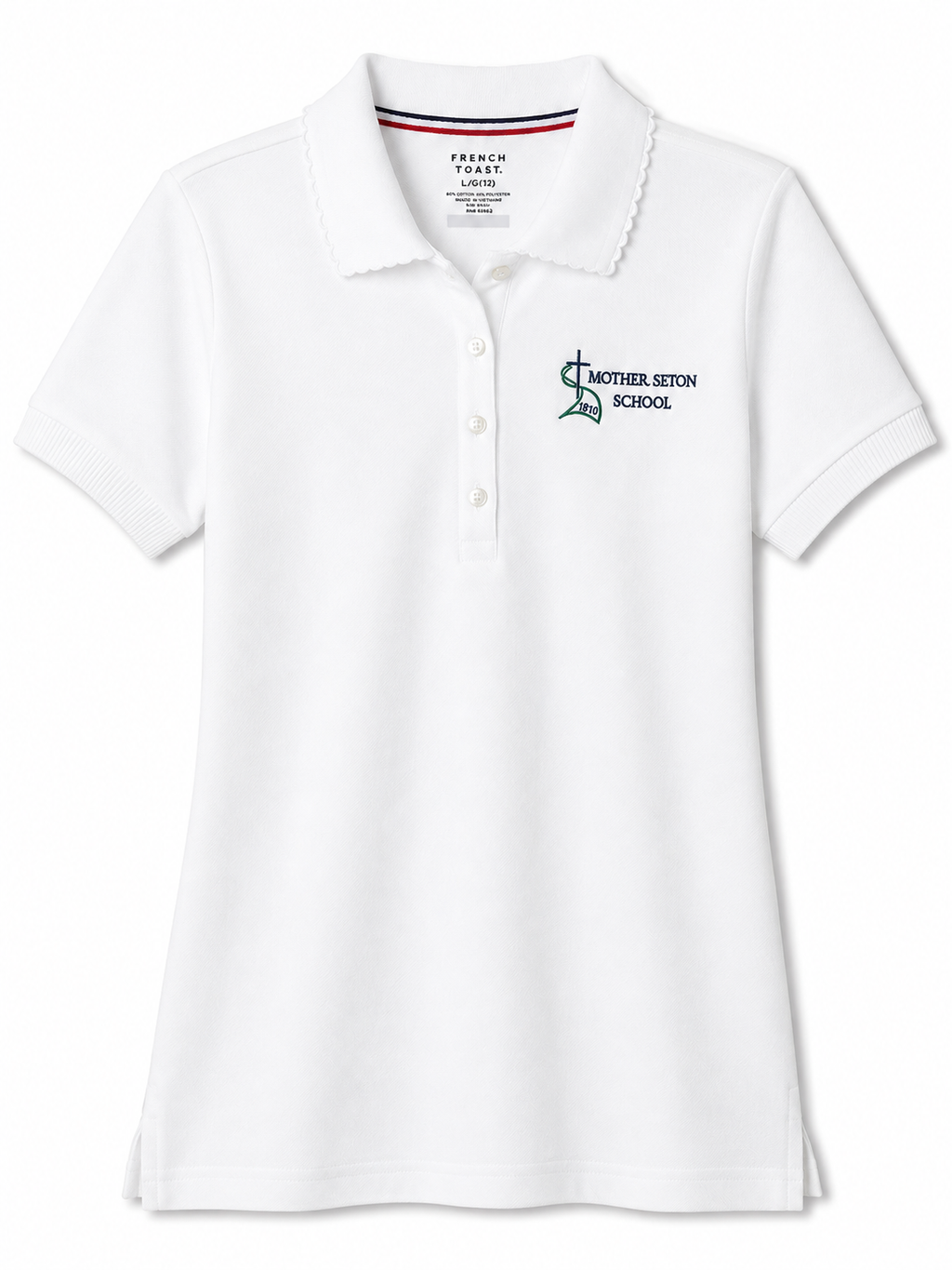 White Short Sleeve Interlock Polo